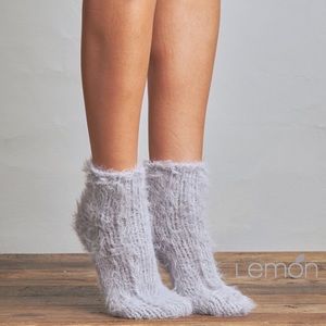 Lemon Polar Bear Fur Boot Sock